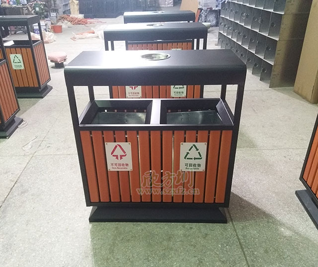 天津更新鋼木垃圾箱、細微之處盡顯文明