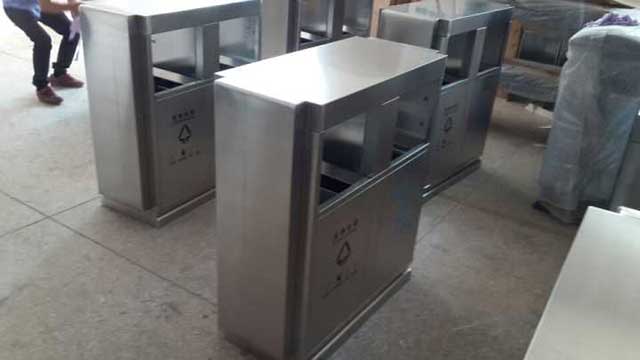 高鐵站不銹鋼分類(lèi)垃圾桶垃圾分類(lèi)標(biāo)識(shí)絲印圖