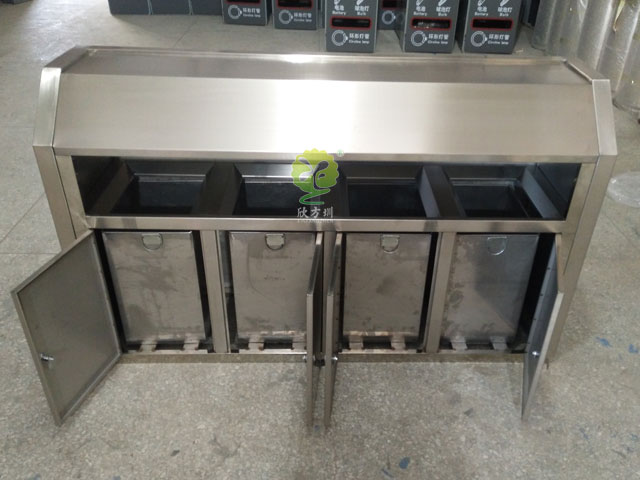 斜切面戶(hù)外不銹鋼四分類(lèi)垃圾桶廠家批發(fā)