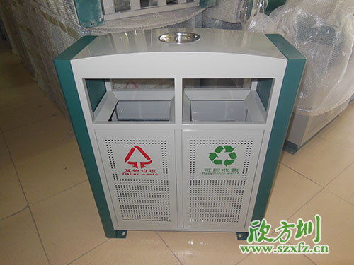 戶外環(huán)保，首選欣方圳戶外沖孔全鋼垃圾桶