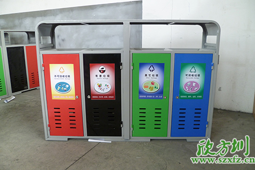 尊重客戶，欣方圳為清遠(yuǎn)市定做鋼板分類垃圾桶