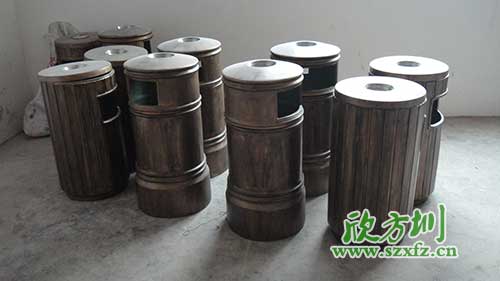  古意盎然，韶關(guān)園林仿銅玻璃鋼垃圾桶